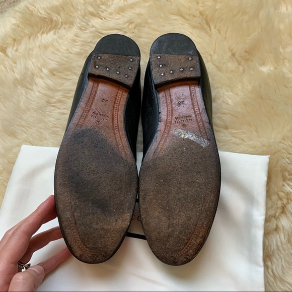 GUCCI Brixton Horsebit Black Leather Foldable Blogger Favorite Celebrity Loafer - Picture 7 of 15